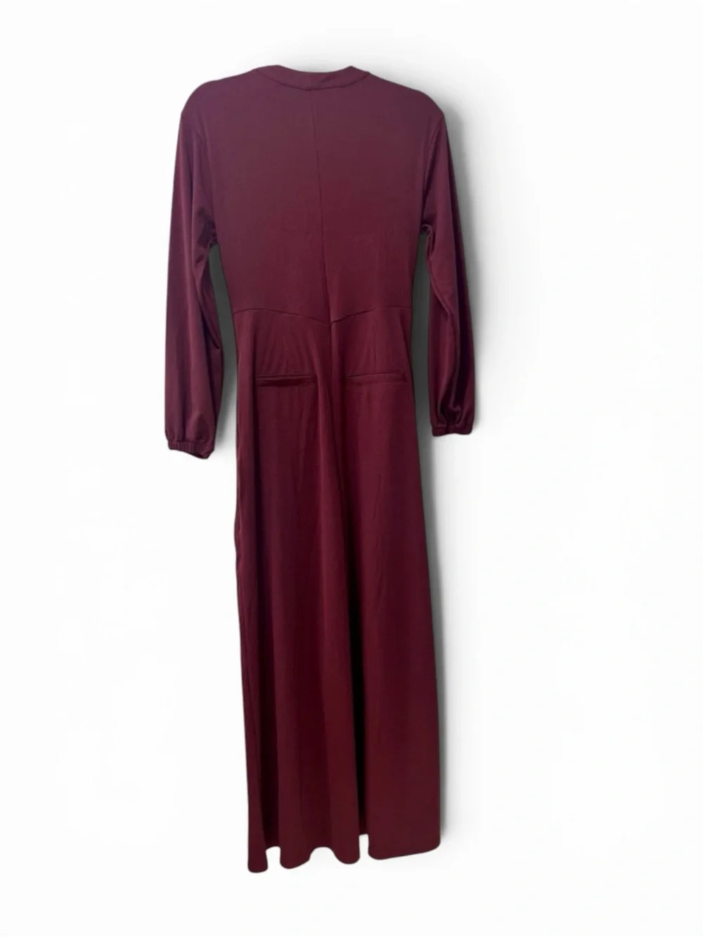 HALARA Burgundy Long-Sleeve Wide-Leg Jumpsuit - Picture 4 of 4